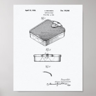 Bathroom Scale 1938 Patent Art White Paper Poster