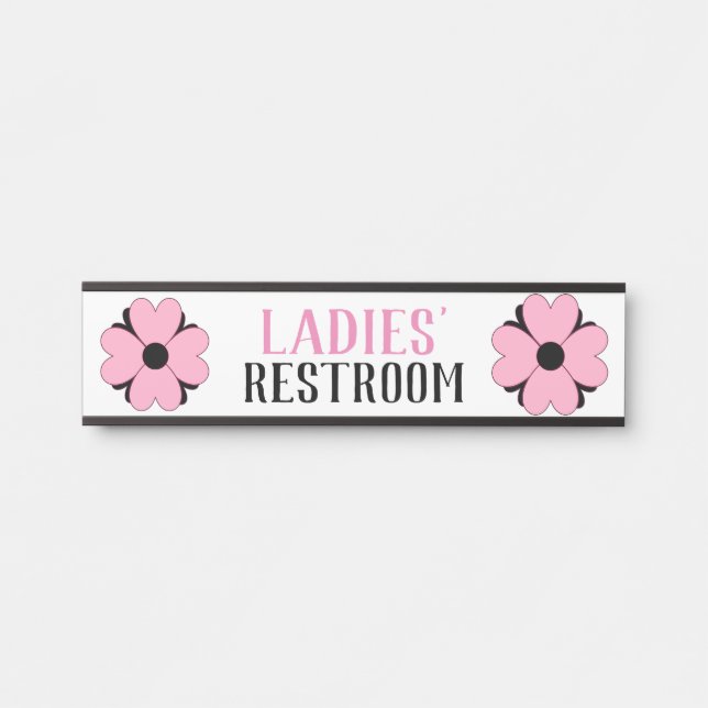 Bathroom Signs Female Ladies' Restroom Door Sign (Front)