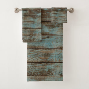 Bathroom Towel Rustic Wood Green 
