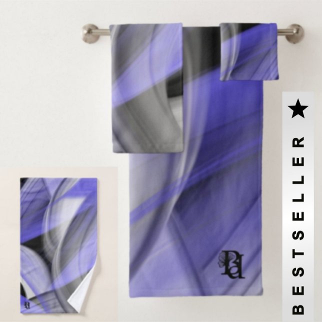 Bathroom Towel Set Abstract Home Lavender Violet (Creator Uploaded)