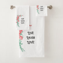 Bathroom towel set Live Laugh Love Guest Bathroom