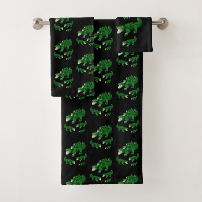 Bathroom Towel Sets Alligators (Insitu)