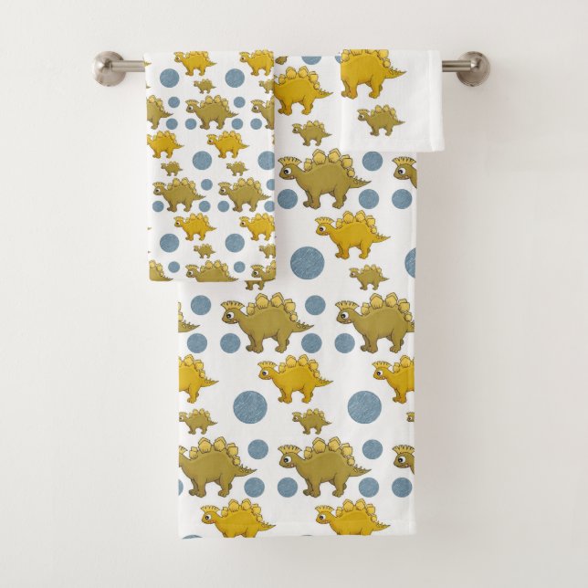 Bathroom Towel Sets Dinosaurs (Insitu)