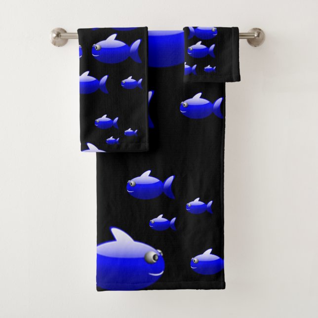 Bathroom Towel Sets Fish (Insitu)