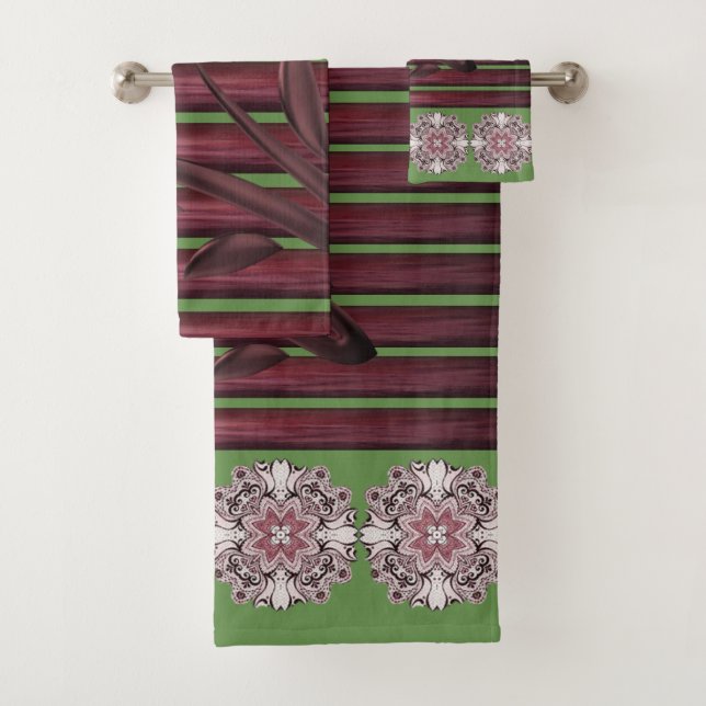 Bathroom Towel Sets Floral (Insitu)