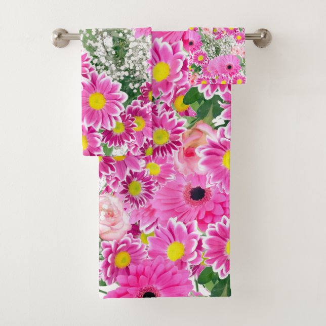 Bathroom Towel Sets Floral (Insitu)