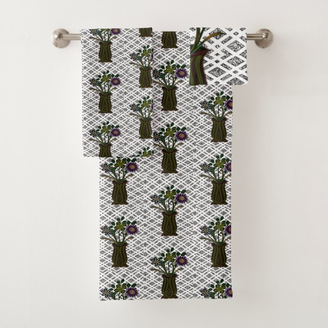 Bathroom Towel Sets Floral (Insitu)