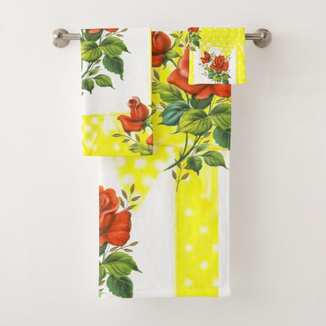 Bathroom Towel Sets Floral (Insitu)