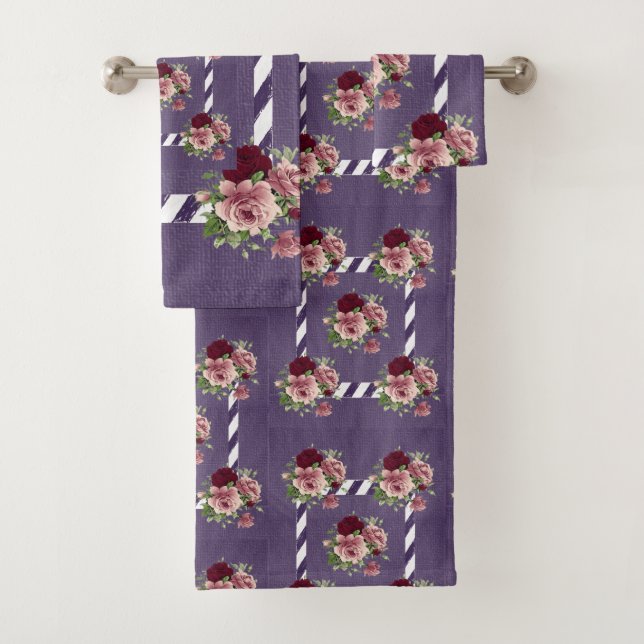 Bathroom Towel Sets Floral (Insitu)