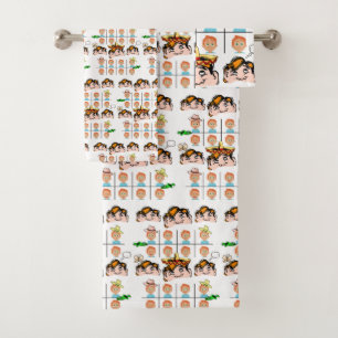 Bathroom Towel Sets Funny Faces Expressions