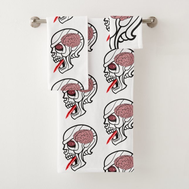 Bathroom Towel Sets Halloween, Brain (Insitu)