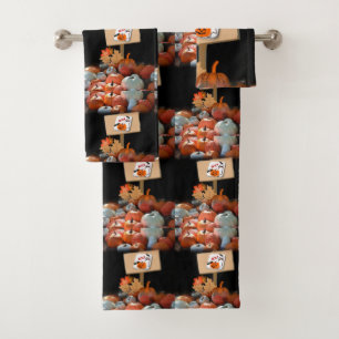 Bathroom Towel Sets Halloween, Pumpkin