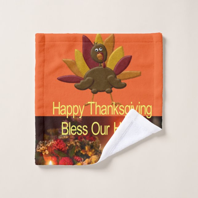 Bathroom Towel Sets Happy Thanksgiving  (Wash Cloth)
