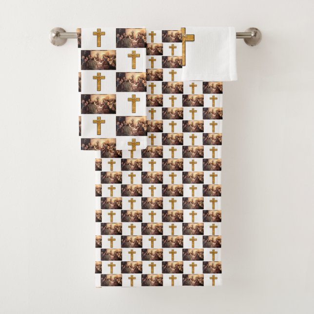 Bathroom Towel Sets Jesus (Insitu)