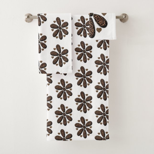 Bathroom Towel Sets Leopard (Insitu)
