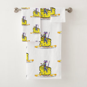 Bathroom Towel Sets Mouse Mice Cheese 
