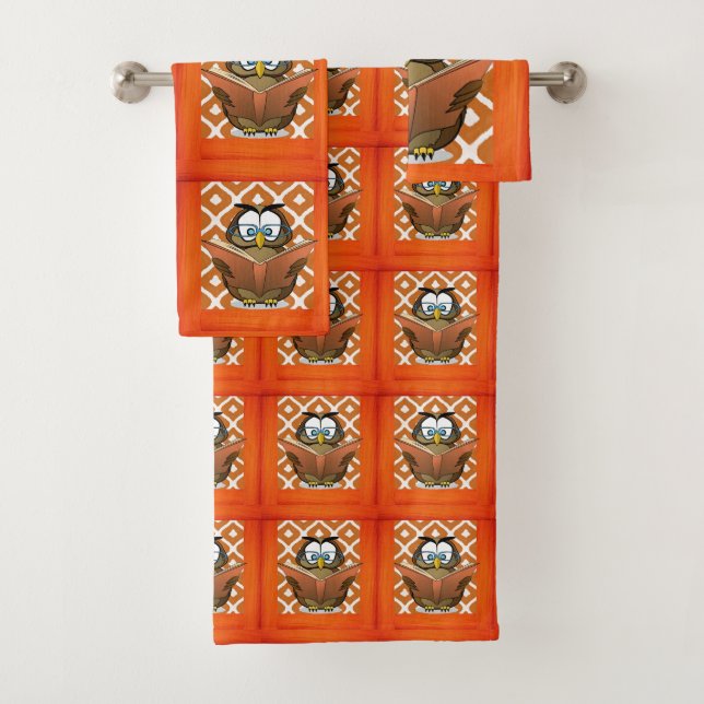 Bathroom Towel Sets Owl (Insitu)