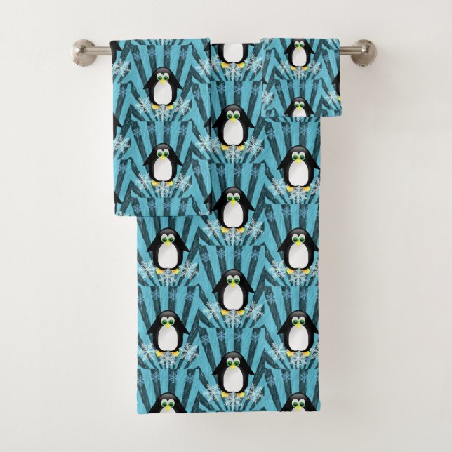 Bathroom Towel Sets Penguin (Insitu)