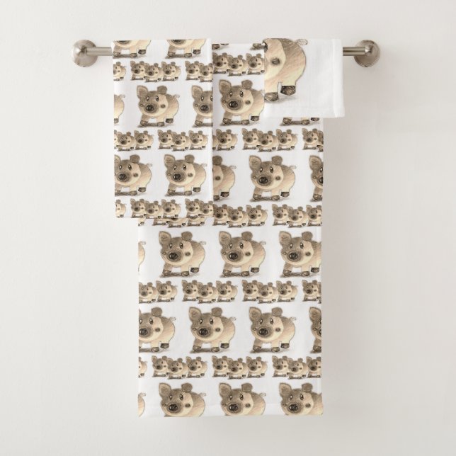 Bathroom Towel Sets Pigs (Insitu)