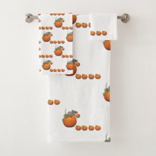 Bathroom Towel Sets Pumpkin Mouse