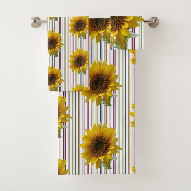 Bathroom Towel Sets Sunflowers (Insitu)