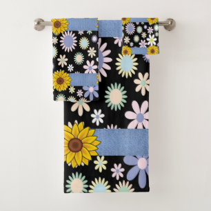 Bathroom Towel Sets Sunflowers