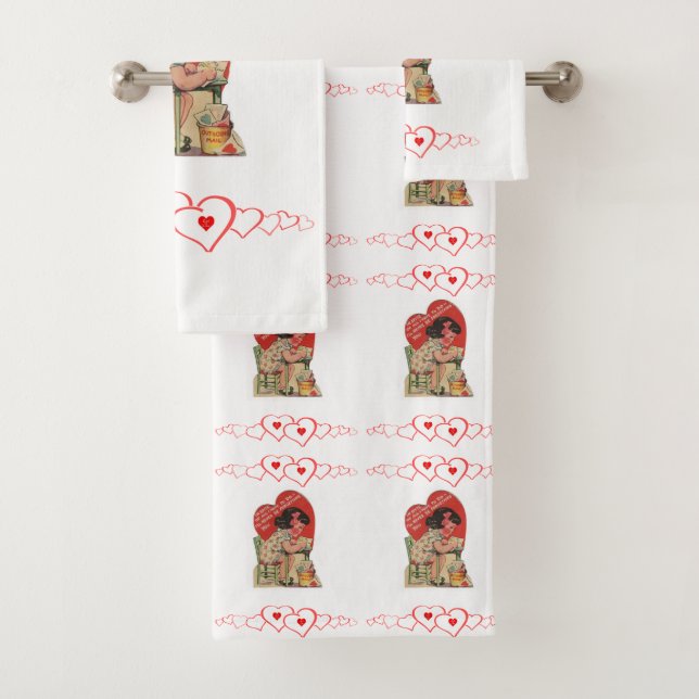 Bathroom Towel Sets Valentine's Day (Insitu)