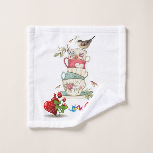 Bathroom Towel Sets Valentine's Day (Wash Cloth)