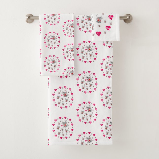 Bathroom Towel Sets Valentine's Day (Insitu)