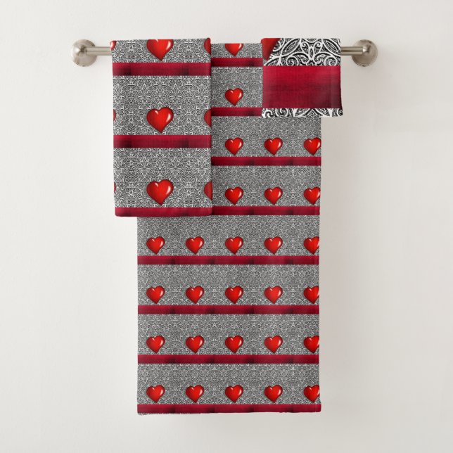 Bathroom Towel Sets Valentine's Day (Insitu)