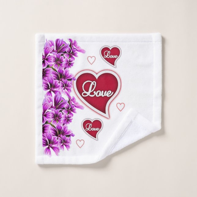 Bathroom Towel Sets Valentine's Day (Wash Cloth)
