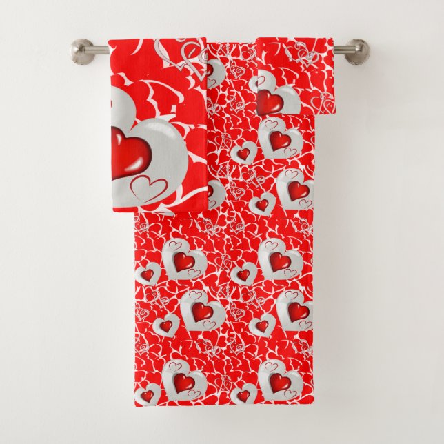 Bathroom Towel Sets Valentine's Day (Insitu)