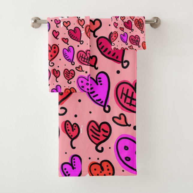 Bathroom Towel Sets Valentine's Day (Insitu)