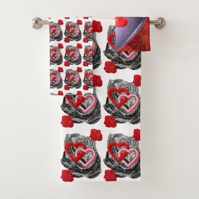 Bathroom Towel Sets Valentine's Day (Insitu)