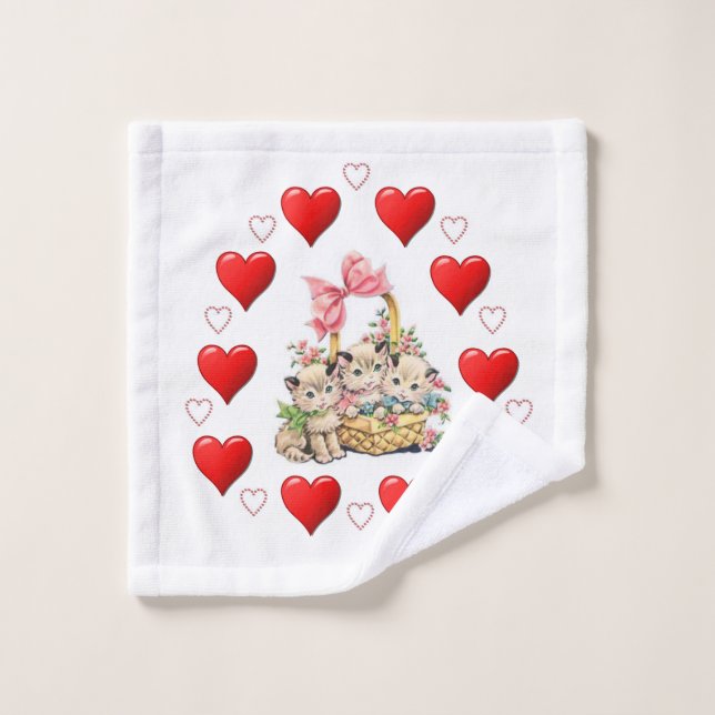Bathroom Towel Sets Valentine's Day (Wash Cloth)
