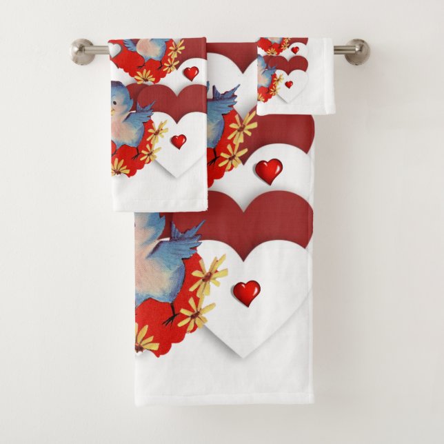 Bathroom Towel Sets Valentine's Day (Insitu)