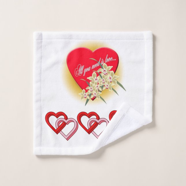 Bathroom Towel Sets Valentine's Day (Wash Cloth)