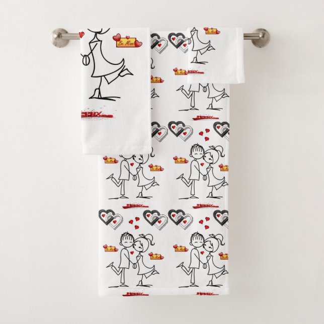 Bathroom Towel Sets Valentine's Day (Insitu)