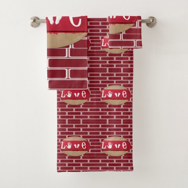 Bathroom Towel Sets Valentine's Day Love (Insitu)