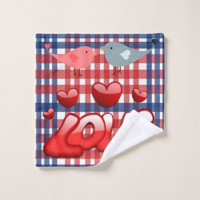 Bathroom Towel Sets Valentine's Day, Love (Wash Cloth)
