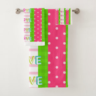 Bathroom Towel Sets Valentine's Day Love