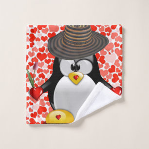 Bathroom Towel Sets Valentine's Day, Penguin
