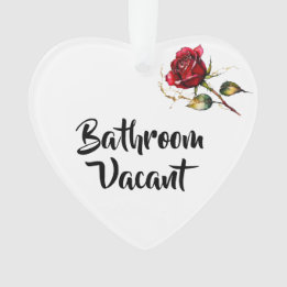 Bathroom Vacant/Engaged Red Rose Ornament