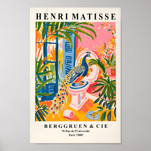Bathroom Wall Art, Peacock On Toilet, Henri Matiss Poster