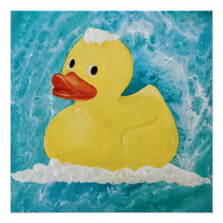 Bathroom wall art yellow rubber duck