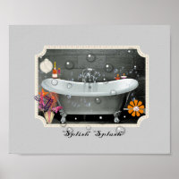 Bathroom Wall Decor Vintage Inspired Art Print