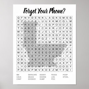 Bathroom Word Search Sign
