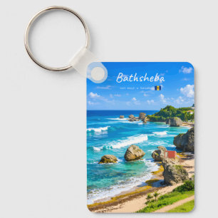 Bathsheba, Barbados - Tropical Beach Coast Classic Key Ring