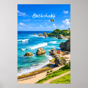 Bathsheba, Barbados - Tropical Beach Coast Poster