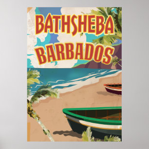 Bathsheba Barbados vintage vacation travel poster